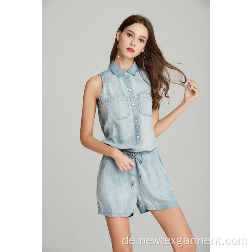 Damen Tencel Denim Jumpsuit